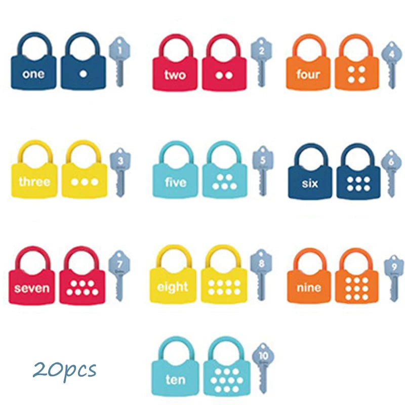 Kids Number Alphabet Unlock Key Educational Toys Montessori Alphanumeric Lock Matching Games Learning Cognition Toys For Toddler