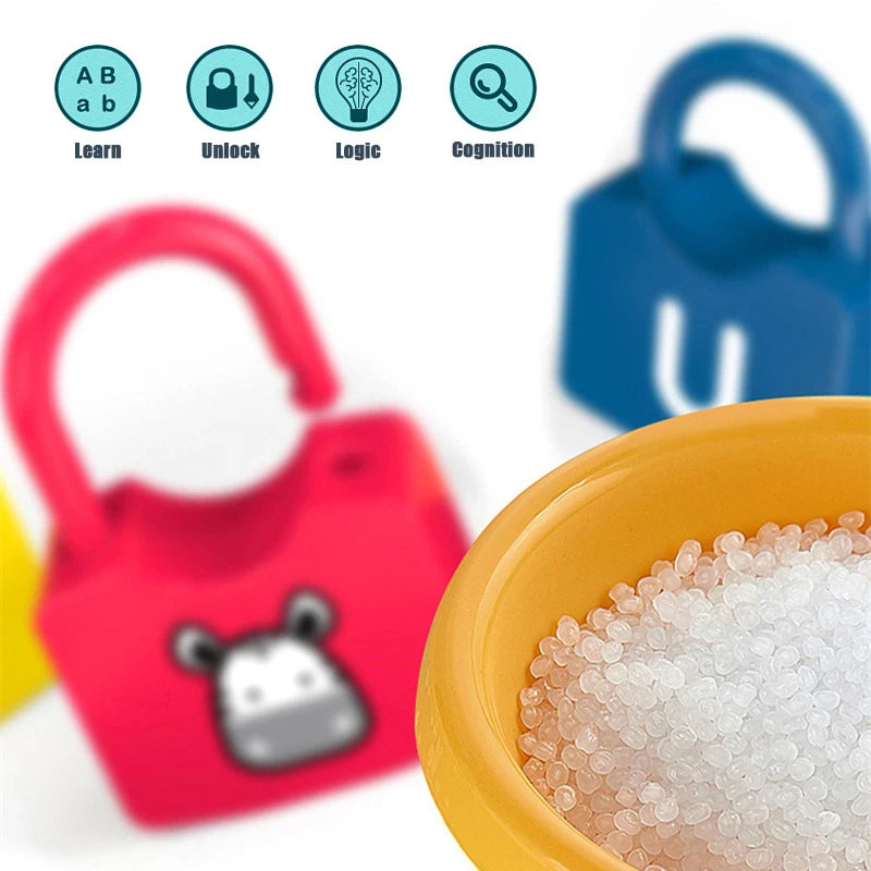 Kids Number Alphabet Unlock Key Educational Toys Montessori Alphanumeric Lock Matching Games Learning Cognition Toys For Toddler