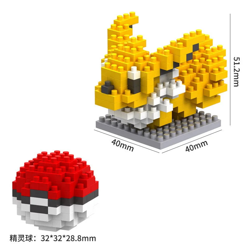 Pokemon 81 Style Pokemon Blocks Building Blocks Kawaii Cartoon Picachu Animal Mini Model Education Game Graphics Pokemon Toys