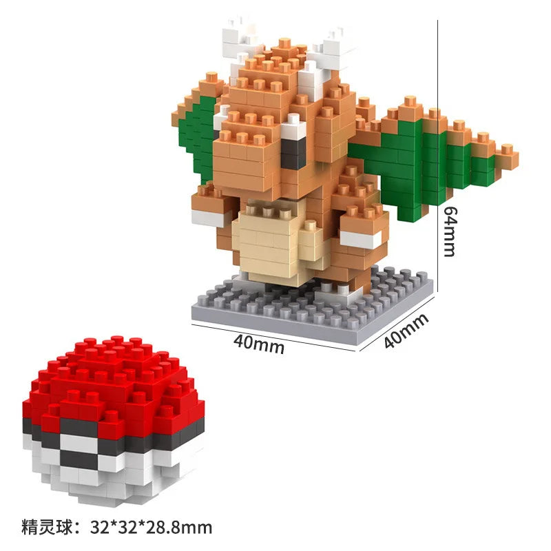 Pokemon 81 Style Pokemon Blocks Building Blocks Kawaii Cartoon Picachu Animal Mini Model Education Game Graphics Pokemon Toys