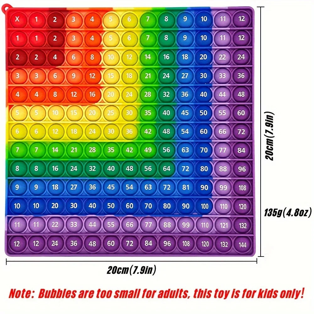 Educational Multiplication Push Bubble Fidget Pop Toys for Kids - Colorful Times Table Math Teaching Resources and Gifts