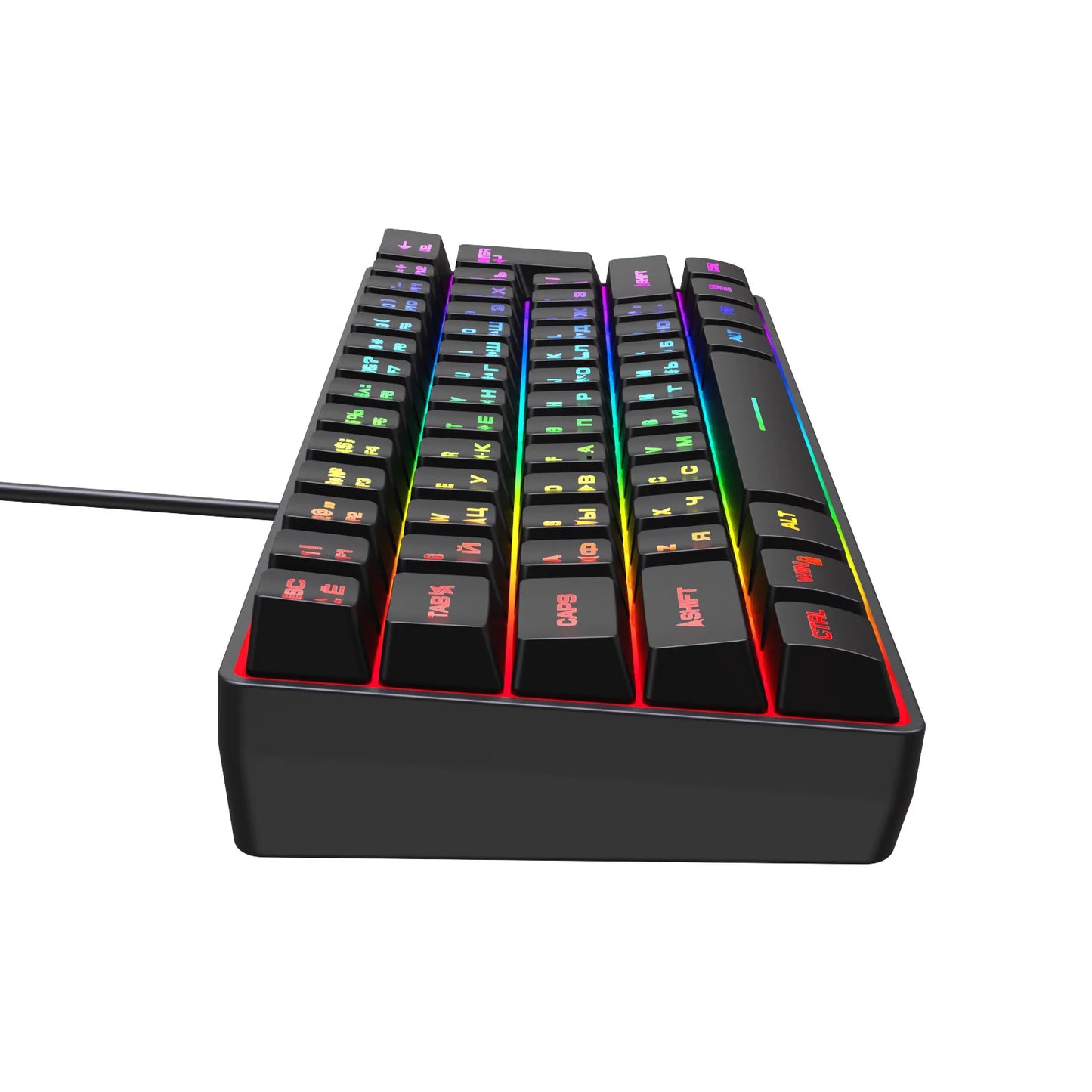 61 key RGB Russian computer games USB 60% wired keyboard