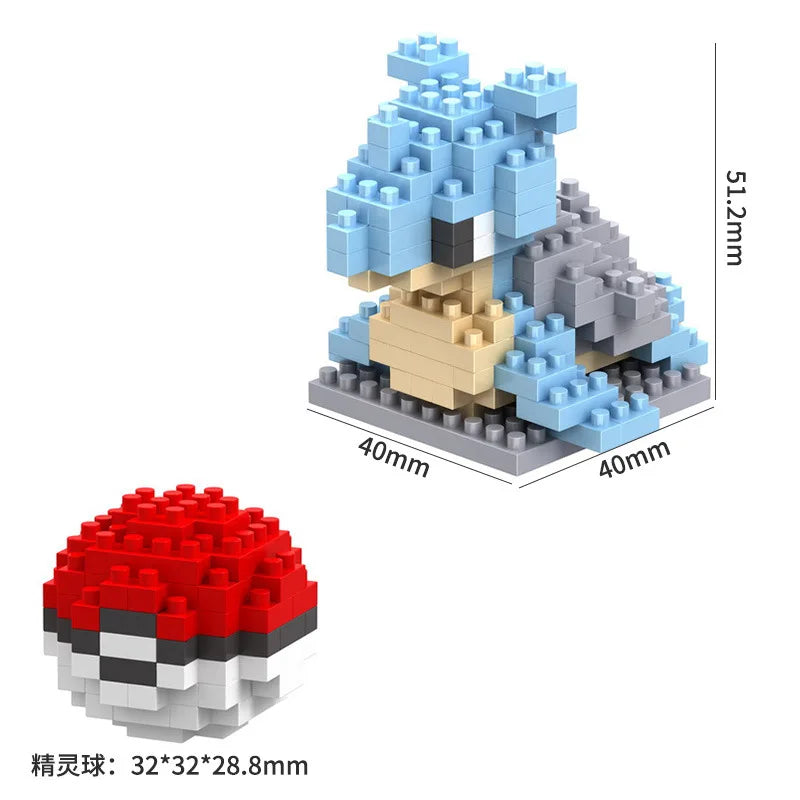 Pokemon 81 Style Pokemon Blocks Building Blocks Kawaii Cartoon Picachu Animal Mini Model Education Game Graphics Pokemon Toys