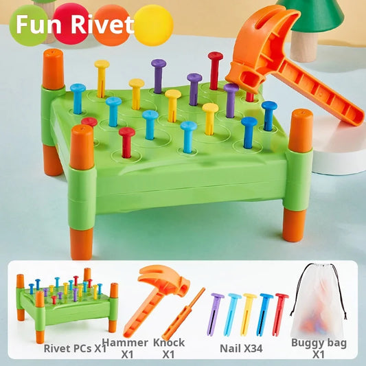 Educational Toys Nail Hammer Pile Driving Platform Montessori Teaching Aids Early Education Children Concentration Training Toy