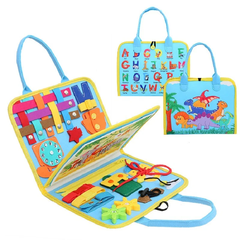 Sensory Play Board Busy Board Montessori Leaning Toys For Toddlers Foldable Sensory Toy Toddler Activity Board-Educational Learn