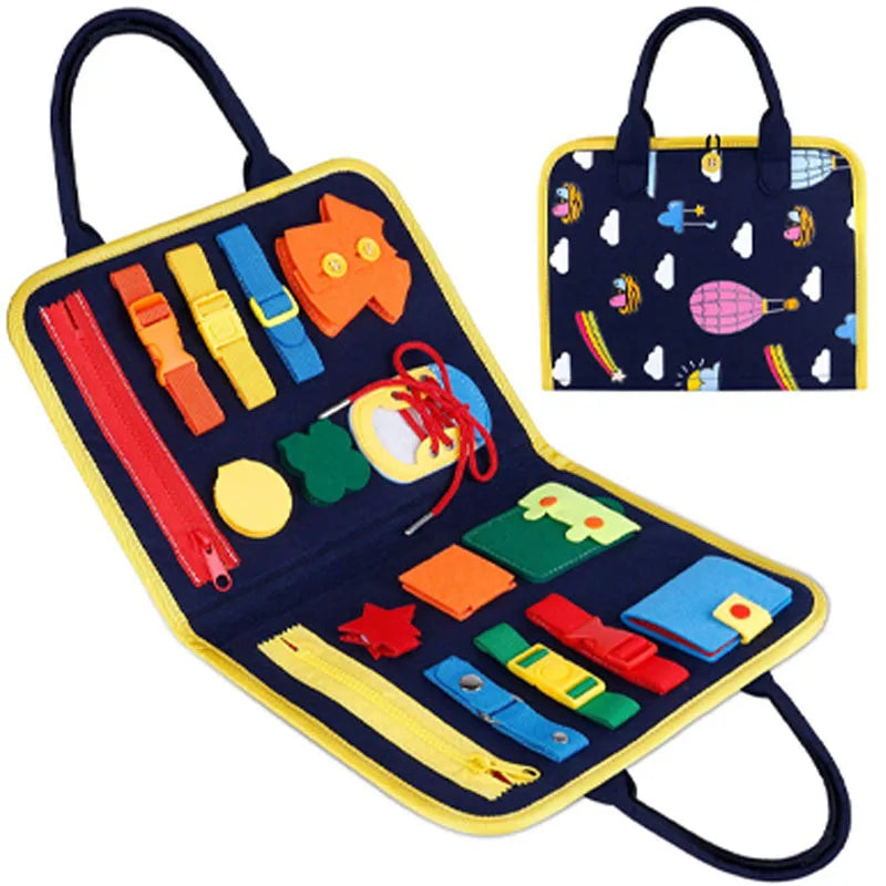 Sensory Play Board Busy Board Montessori Leaning Toys For Toddlers Foldable Sensory Toy Toddler Activity Board-Educational Learn
