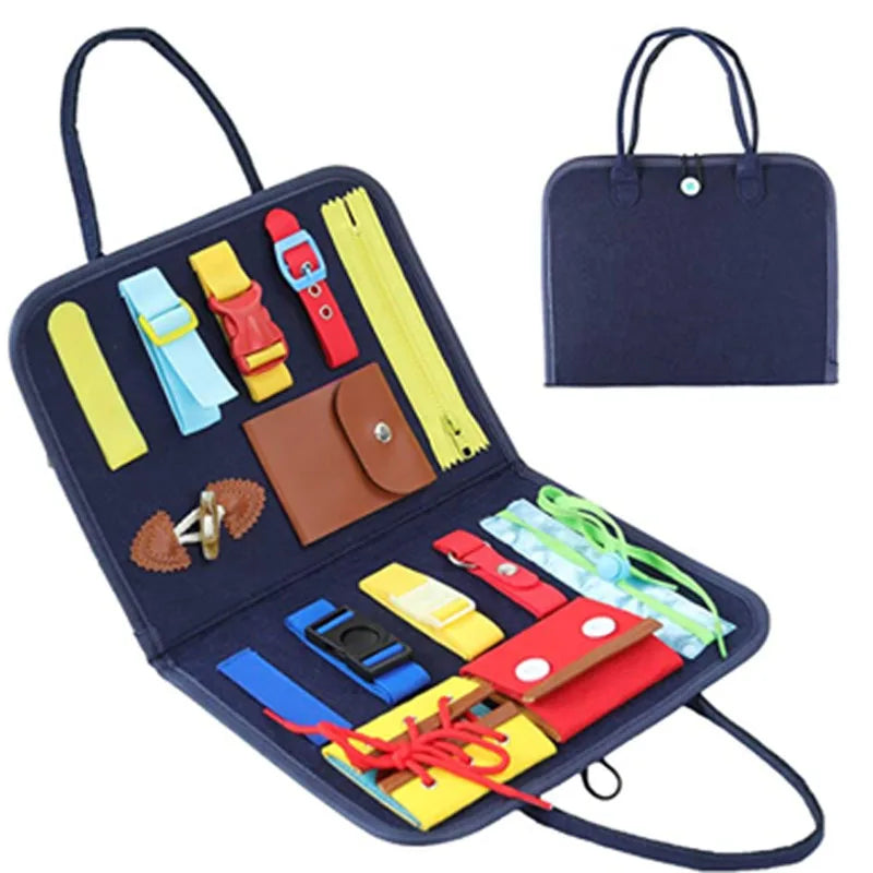 Sensory Play Board Busy Board Montessori Leaning Toys For Toddlers Foldable Sensory Toy Toddler Activity Board-Educational Learn