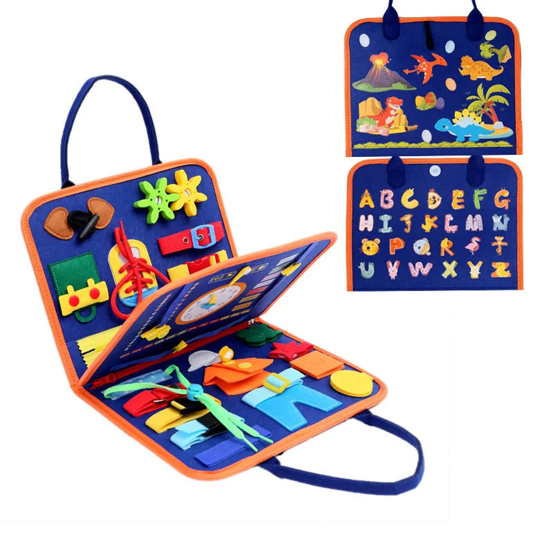 Sensory Play Board Busy Board Montessori Leaning Toys For Toddlers Foldable Sensory Toy Toddler Activity Board-Educational Learn
