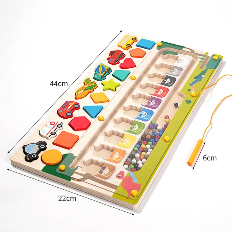Kids Montessori Math Toys For Toddlers Educational Wooden Puzzle Fishing Toys Count Number Shape Matching Sorter Games Board Toy