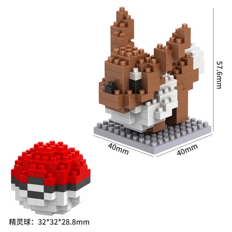 Pokemon 81 Style Pokemon Blocks Building Blocks Kawaii Cartoon Picachu Animal Mini Model Education Game Graphics Pokemon Toys