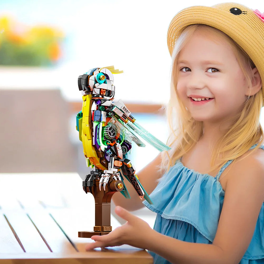 Bird Animal Building Blocks Model Toys Parrot Building Kit Creative Home Decor and Office Artwork for Teenagers or Adults 688Pcs