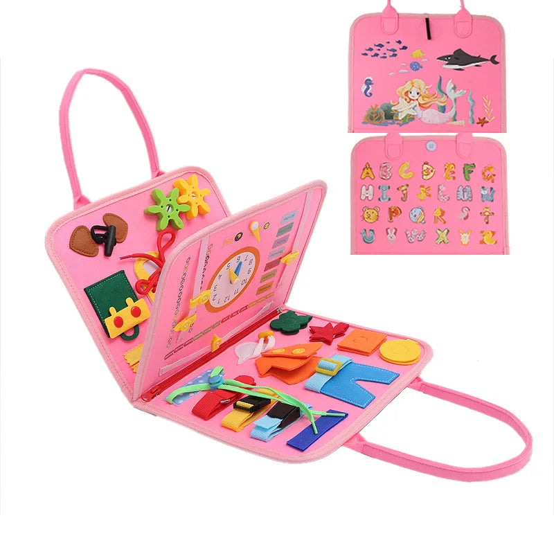 Sensory Play Board Busy Board Montessori Leaning Toys For Toddlers Foldable Sensory Toy Toddler Activity Board-Educational Learn