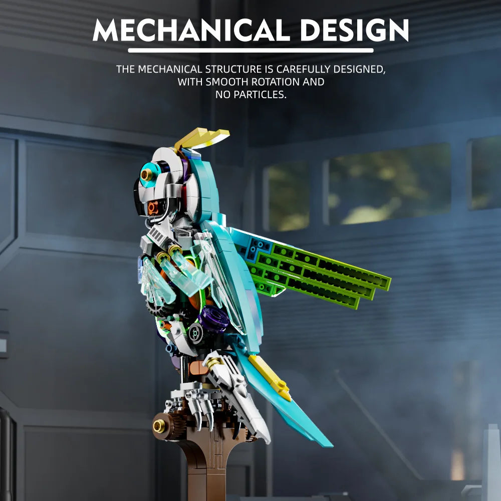 Bird Animal Building Blocks Model Toys Parrot Building Kit Creative Home Decor and Office Artwork for Teenagers or Adults 688Pcs