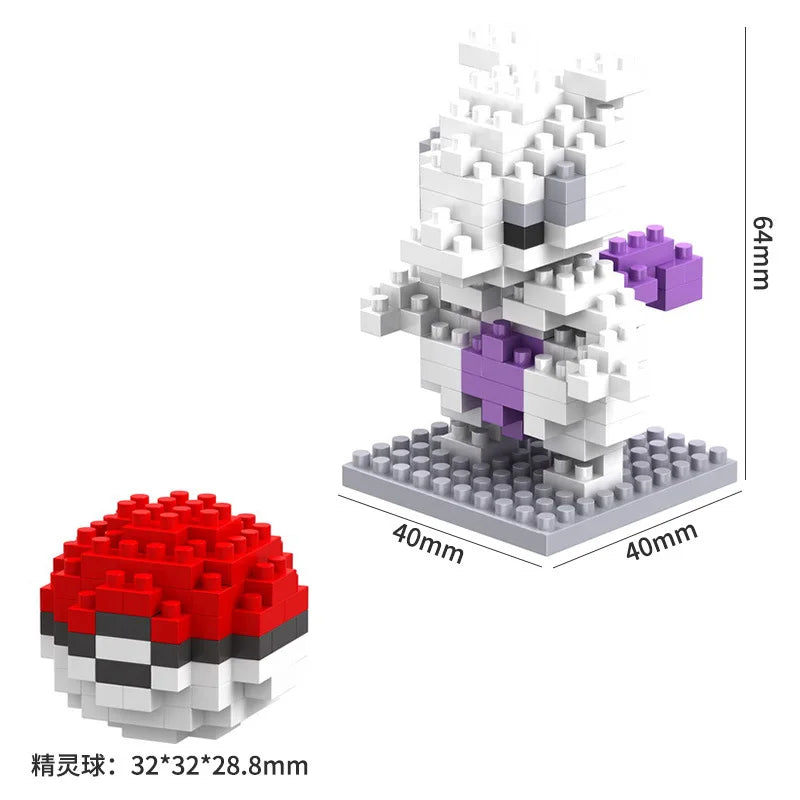 Pokemon 81 Style Pokemon Blocks Building Blocks Kawaii Cartoon Picachu Animal Mini Model Education Game Graphics Pokemon Toys