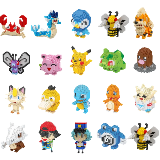 Pokemon 81 Style Pokemon Blocks Building Blocks Kawaii Cartoon Picachu Animal Mini Model Education Game Graphics Pokemon Toys